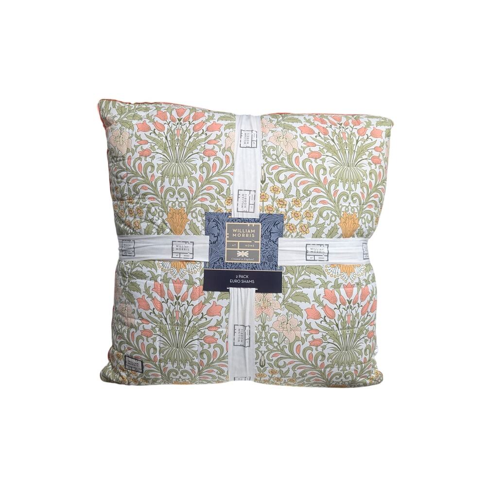 William Morris Large Euro Sham Pillow Set - Garden Spring - 2 pieces